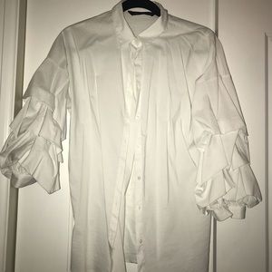 Zara blouse with ruffled detailed sleeves